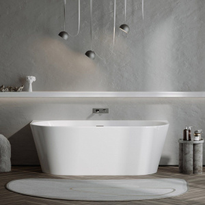 Акриловая ванна Sancos First FB10 170x80 см, овальная, с каркасом, со сливом-переливом