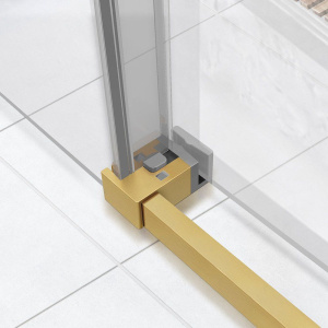 Душевая дверь в нишу Vincea Slim Soft VDS-1SS120CLG 120 см профиль брашированное золото, стекло прозрачное