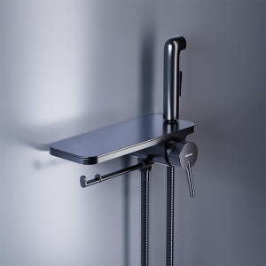 Купить Гигиенический душ Damixa Jupiter 773500301 со смесителем и полкой, С ВНУТРЕННЕЙ ЧАСТЬЮ, черный в Москве с доставкой Гигиенический душ Damixa Jupiter 773500301 со смесителем и полкой, С ВНУТРЕННЕЙ ЧАСТЬЮ, черный