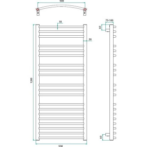 Полотенцесушитель водяной Grota Calma 53x120