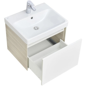Тумба с раковиной Aquaton Асти 55 1A2631K0AXD70 белая, ясень шимо