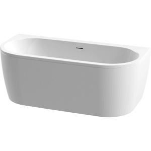 Акриловая ванна Cezares Slim SLIM WALL-180-80-60-W37-SET 180x80 см, овальная, с каркасом, с экраном, со сливом-переливом