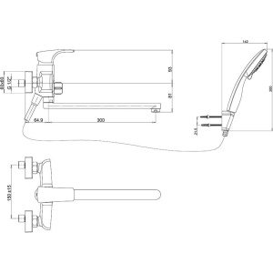 Универсальный смеситель Paini Angel ANCR112P20LMKM