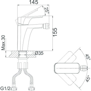 Смеситель для биде D&K Berlin Humboldt DA1432212 зеленый