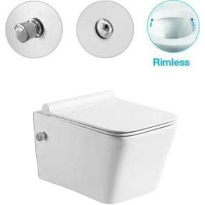 Унитаз подвесной SantiLine SL-5004SM-BD безободковый, с микролифтом