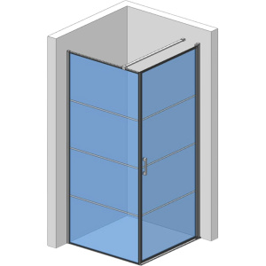 Душевой уголок AQUAme AQM5215-RH-8 80х80, профиль черный матовый