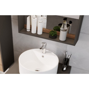 Зеркало Grossman Смарт 60 графит, с полкой