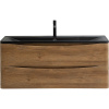 Тумба с раковиной BelBagno Acqua 120 подвесная, rovere rustico, черная матовая раковина