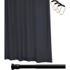 Штора для ванной Ridder Madison 45300 черная, 180x200 + телескопический карниз Ridder Wien 55211 + крючки для шторы