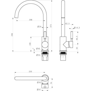 Смеситель для кухни Paulmark Holstein Ho212063-BR, бронза