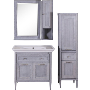 Зеркало ASB-Woodline Гранда 60 серое, с полкой