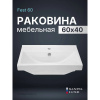 Раковина мебельная Sanita Luxe Fest 60 WB.FN/Fest/60-C/WHT.G/S1 белая