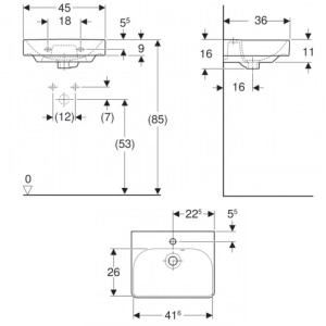 Раковина Geberit Smyle Square 45x36 500.222.01.1