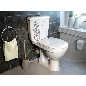 Купить Унитаз-компакт Оскольская керамика Суперкомпакт Стандарт, декор цветы в Москве с доставкой Унитаз-компакт Оскольская керамика Суперкомпакт Стандарт, декор цветы