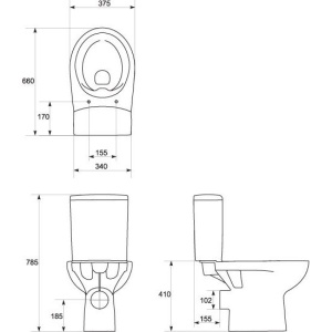 Унитаз-компакт Cersanit Nature Clean On 011 3/5 DPL EO
