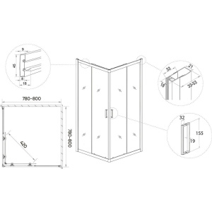 Душевой уголок Veconi Rovigo RV-13 80x80