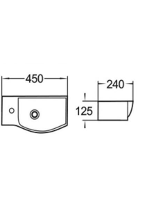 Раковина подвесная глянцевая белая 505х235х125 WeltWasser AISBACH 7945 GL-WT L (10000008690)