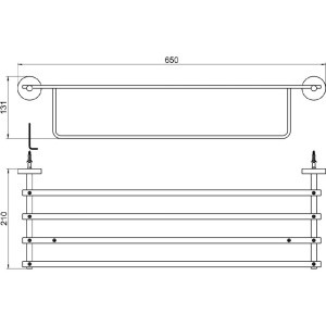 Полка для полотенец Aquatek Бетта AQ4615MB черный