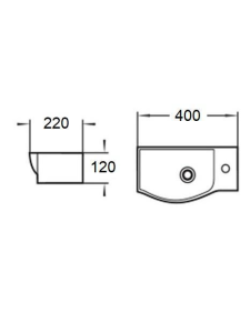 Раковина подвесная глянцевая белая 400х220х120 WeltWasser AISBACH 7940 GL-WT R (10000008687)