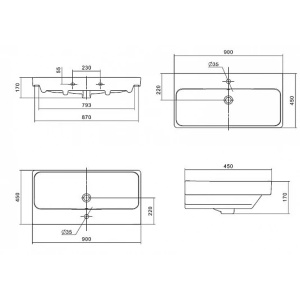Тумба с раковиной Aquaton Оливия 90 1A2544K0OLUG0 грей, дуб ойстер