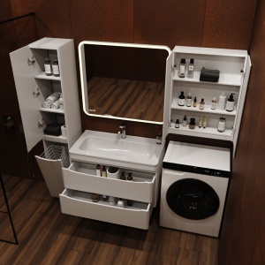 Тумба с раковиной Style Line Бергамо Мини 90 Люкс Plus подвесная, антискрейтч белая