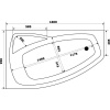 Акриловая ванна STWORKI Монтре L 160x95 см, угловая, с каркасом, асимметричная