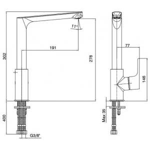 Смеситель для кухни E.C.A. Luna 102118043EX