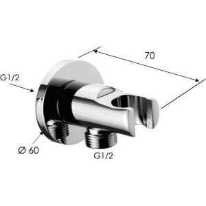 Шланговое подключение Remer 337M с держателем для душа