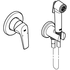 Купить Гигиенический душ со смесителем Grohe BauFlow 29328000 хром в Москве с доставкой Гигиенический душ со смесителем Grohe BauFlow 29328000 хром