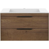 Тумба с раковиной Vincea Chiara 2D 80, 2 ящика, дуб табак, с белой раковиной