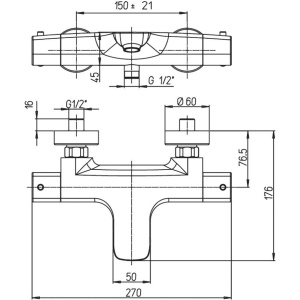 Купить Термостатический смеситель Paini Nove 09CR111TH для ванны с душем в Москве с доставкой Термостатический смеситель Paini Nove 09CR111TH для ванны с душем