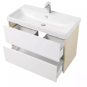 Тумба с раковиной Aquaton Сканди 90 1A2519K0SDB20 белая, дуб верона