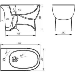 Купить Биде напольное Sanita luxe Art в Москве с доставкой Биде напольное Sanita luxe Art