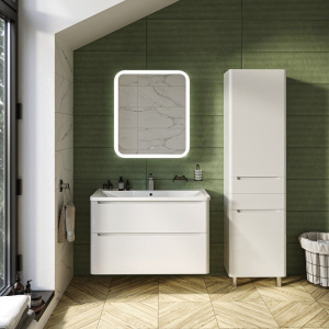 Купить Тумба с раковиной STWORKI Монтре 100 белая в Москве с доставкой Тумба с раковиной STWORKI Монтре 100 белая