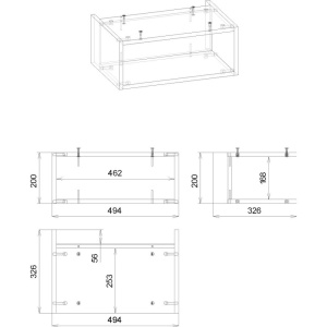 Купить Полка Бриклаер Кристалл 50 под тумбу, муссон в Москве с доставкой Полка Бриклаер Кристалл 50 под тумбу, муссон