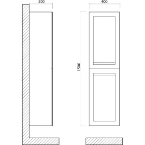 Купить Шкаф-пенал Art&Max Platino подвесной, черный матовый в Москве с доставкой Шкаф-пенал Art&Max Platino подвесной, черный матовый