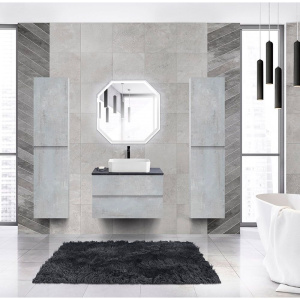 Тумба с раковиной Cezares Molveno 46 80 beton, со столешницей