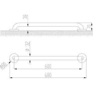 Поручень Nofer 15054.60.S 60 см
