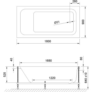 Акриловая ванна Royal Bath Accord 180x90 см, с каркасом