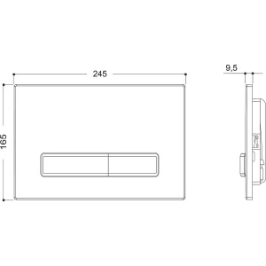 Кнопка смыва Aqueduto Retangulo RET0140, черная матовая