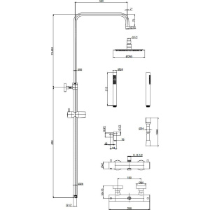 Душевая стойка AQUAme AQM8006GG глянцевое золото