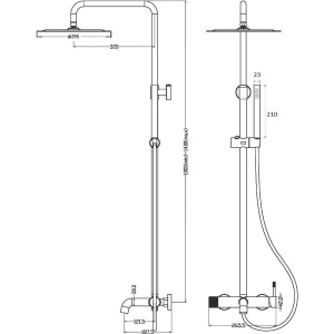 Душевая стойка Boheme Uno 468-B Black