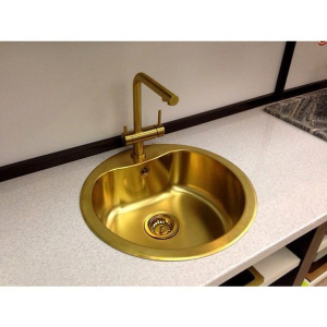 Купить Смеситель для кухни Omoikiri Nagano PVD-G светлое золото в Москве с доставкой Смеситель для кухни Omoikiri Nagano PVD-G светлое золото