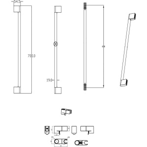 Душевая штанга Ravak Chrome 974.00 70 см
