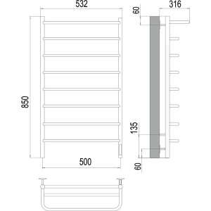 Купить Полотенцесушитель электрический Terminus Полка П8 500*850 в Москве с доставкой Полотенцесушитель электрический Terminus Полка П8 500*850