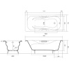 Чугунная ванна Акватек Гамма 150x75 см, с ножками, с ручками