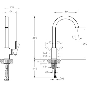 Смеситель для кухни VitrA Minimax S A42091EXP