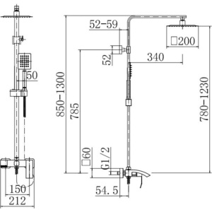 Душевая стойка Fashun A52418-21 бронза