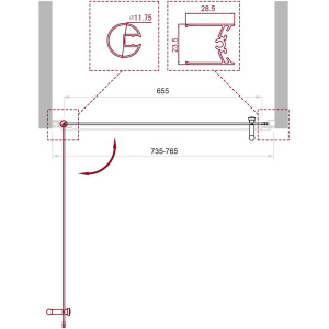 Душевая дверь в нишу BelBagno Uno B-1-75-C-Cr стекло прозрачное