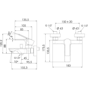 Смеситель для ванны с душем Remer Energy EY05